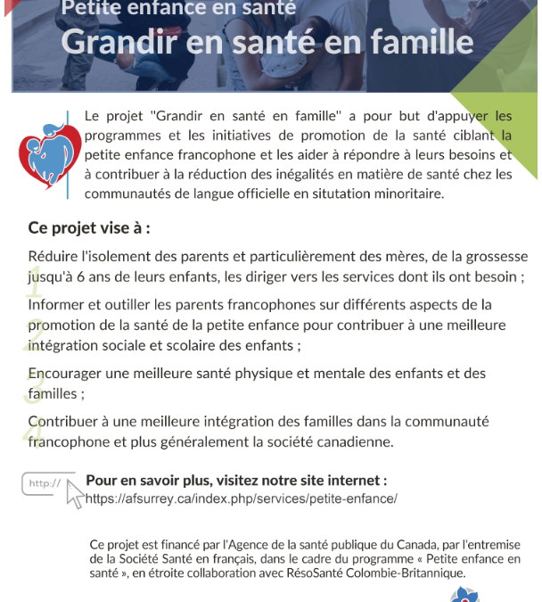 Projet : Grandir en santé et en famille